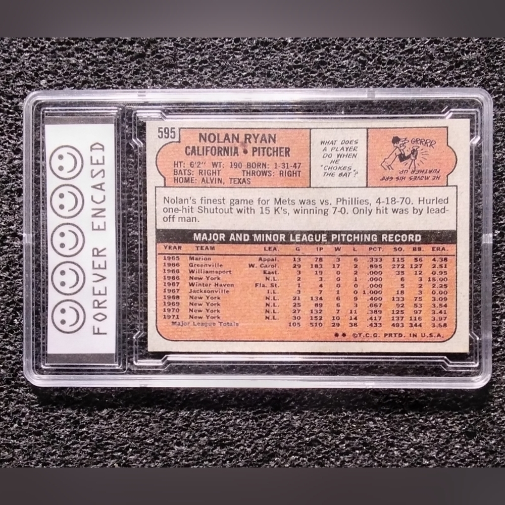 1972 Nolan Ryan Angeles Vintage HOF Baseball Rookie Card Graded  10 Gem Mint - Picture 2 of 2